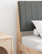 vidaXL Тапицирана табла Тъмен сив 90 cm Солидно борово дърво