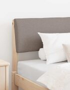 vidaXL Тапицирана табла Таупе 100 cm Солидно борово дърво