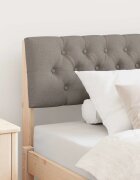 vidaXL Тапицирана табла Таупе 100 cm Солидно борово дърво