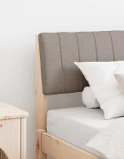 vidaXL Тапицирана табла Таупе 100 cm Солидно борово дърво