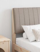 vidaXL Тапицирана табла Таупе 120 cm Солидно борово дърво