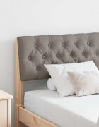 vidaXL Тапицирана табла Таупе 160 cm Солидно борово дърво