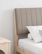 vidaXL Тапицирана табла Таупе 160 cm Солидно борово дърво