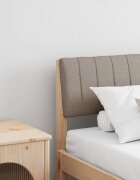 vidaXL Тапицирана табла Таупе 180 cm Солидно борово дърво