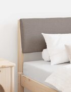 vidaXL Тапицирана табла Таупе 75 cm Солидно борово дърво