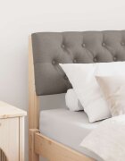 vidaXL Тапицирана табла Таупе 75 cm Солидно борово дърво
