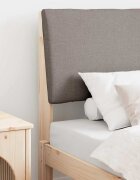 vidaXL Тапицирана табла Таупе 75 cm Солидно борово дърво