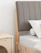 vidaXL Тапицирана табла Таупе 75 cm Солидно борово дърво