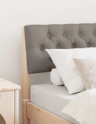 vidaXL Тапицирана табла Таупе 80 cm Солидно борово дърво