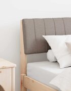 vidaXL Тапицирана табла Таупе 80 cm Солидно борово дърво