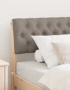 vidaXL Тапицирана табла Таупе 90 cm Солидно борово дърво