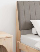 vidaXL Тапицирана табла Таупе 90 cm Солидно борово дърво