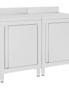 vidaXL Търговска работна маса с шкаф 120x60x96 см неръждаема стомана
