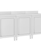 vidaXL Търговска работна маса с шкаф 180x60x96 см неръждаема стомана