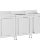 vidaXL Търговски кухненски шкаф за мивка 180x60x96 см инокс