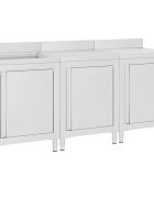vidaXL Търговски кухненски шкаф за мивка 180x60x96 см инокс