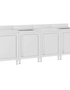vidaXL Търговски кухненски шкаф за мивка 240x60x96 см инокс