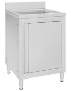 vidaXL Търговски кухненски шкаф за мивка 60x60x96 см инокс