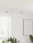 vidaXL Таванен спот с прожектори Бяло 1765 x 125 x 135 см Метал