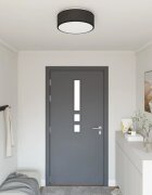 vidaXL Таванна лампа с прожектори Черно 38 x 38 x 135 см текстил