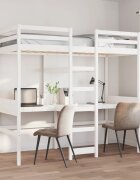vidaXL Таванско легло без матрак бяла 75x190 см бор масив