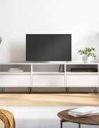 vidaXL ТB шкаф бял 150x30x445 см инженерно дърво