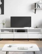 vidaXL ТB шкаф бял 150x30x445 см инженерно дърво