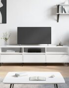 vidaXL ТB шкаф бял 150x30x445 см инженерно дърво
