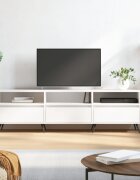 vidaXL ТB шкаф бял 150x30x445 см инженерно дърво