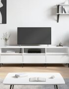 vidaXL ТB шкаф бял 150x30x445 см инженерно дърво