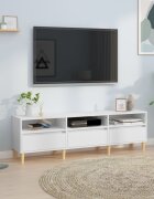 vidaXL ТB шкаф бял 150x30x445 см инженерно дърво
