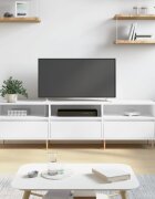 vidaXL ТB шкаф бял 150x30x445 см инженерно дърво
