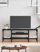 vidaXL ТB шкаф черен 121x35x45 см инженерно дърво и желязо