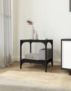vidaXL ТB шкаф черен 40x33x41 см инженерно дърво и стомана