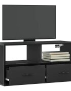 vidaXL ТB шкаф черен 80x31x395 см инженерно дърво и метал