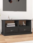 vidaXL ТB шкаф черен 93x355x45 см инженерно дърво