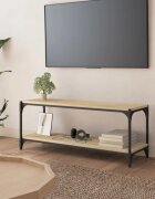 vidaXL ТB шкаф дъб сонома 100x33x41 см инженерно дърво и стомана