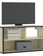vidaXL ТB шкаф дъб сонома 80x31x395 см инженерно дърво и метал
