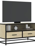 vidaXL ТB шкаф дъб сонома 80x345x40 см инженерно дърво и метал