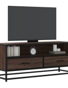 vidaXL ТB шкаф кафяв дъб 100x345x40 см инженерно дърво и метал