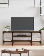 vidaXL ТB шкаф кафяв дъб 121x35x45 см инженерно дърво и желязо