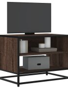 vidaXL ТB шкаф кафяв дъб 61x40x46 см инженерно дърво и метал