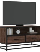 vidaXL ТB шкаф кафяв дъб 80x345x40 см инженерно дърво и метал