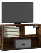 vidaXL ТB шкаф опушен дъб 80x31x395 см инженерно дърво и метал