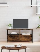 vidaXL ТB шкаф опушен дъб 90x33x45 см инженерно дърво и желязо