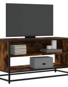 vidaXL ТB шкаф опушен дъб 91x40x46 см инженерно дърво и метал