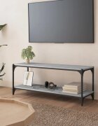 vidaXL ТB шкаф сив сонома 100x33x41 см инженерно дърво и стомана