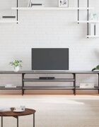 vidaXL ТB шкаф сив сонома 201x35x45 см инженерно дърво и желязо