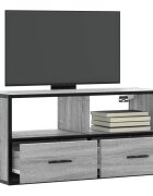 vidaXL ТB шкаф сив сонома 80x31x395 см инженерно дърво и метал