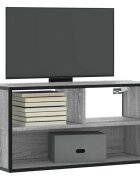 vidaXL ТB шкаф сив сонома 80x31x395 см инженерно дърво и метал